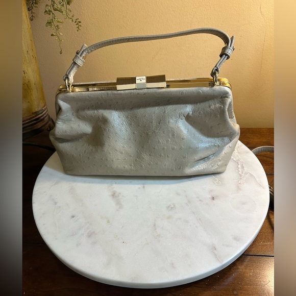 KATE SPADE framed ostrich print bag - Picture 4 of 16